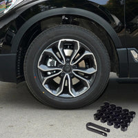 Black wheel nut cover - 21mn