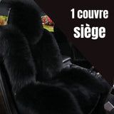 couvre-siège grosse fourrure noir