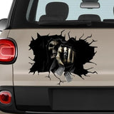 sticker 3d squelette you're next coffre voiture