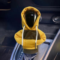 Sweat (Hoodie) Jaune et Marron pour pommeau de vitesse, capuche relevée, ajoutant une touche personnalisée à l’intérieur du véhicule