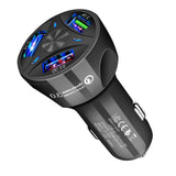 chargeur voiture usb noir port x 3