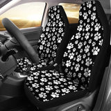 housse siège voiture femme motif pattes de chien noir et blanc